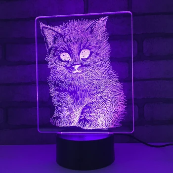 

Cat LED RGB Night Light 7 Color Change Desk Light 1881 Action Figure PVC Kids Toys Brinquedos Christmas Gift
