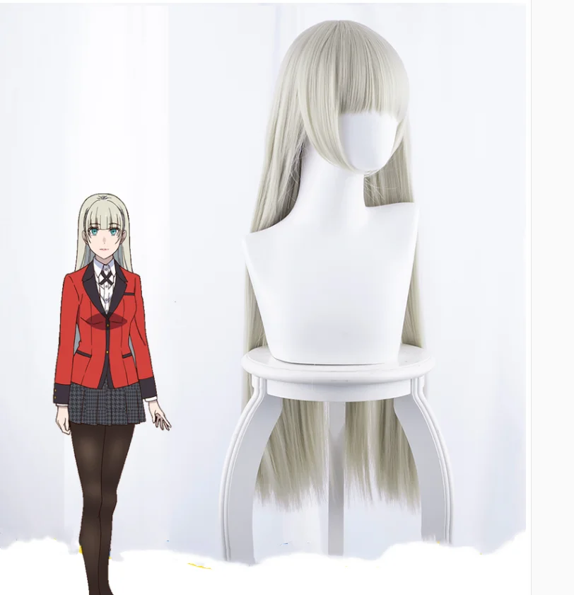 Аниме Kakegurui компульсивный игрок Momobami Ririka косплей парик длинные прямые термостойкие синтетические волосы парики+ парик колпачок