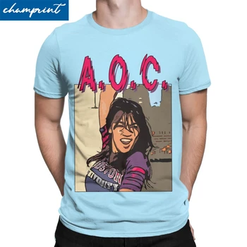 

AOC Men T Shirts Alexandria Ocasio Cortez Democrat Politics Vintage Tees Short Sleeve Crew Neck T-Shirt Cotton Gift Idea Tops