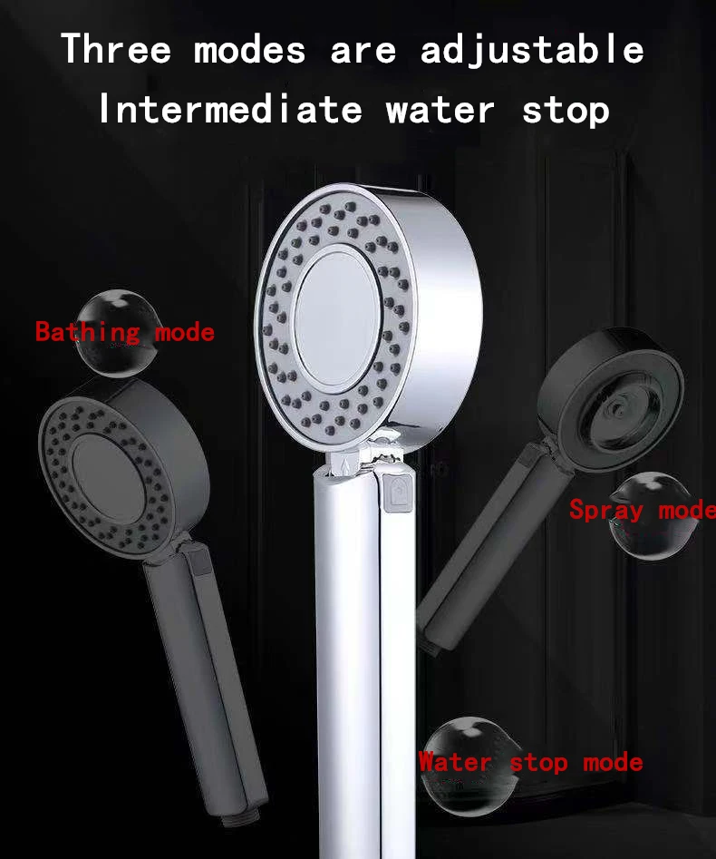 Двухсторонняя двойная функция насадка для душа водосберегающая круглая ABS хром бустер Ванна Душ высокого давления ручной душ