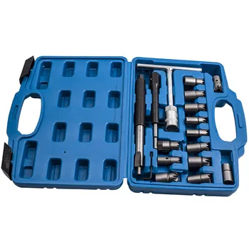 

17pcs Diesel Injector Seats Cutter Set Cleaner Carbon Remover Universal Car Tool Kit