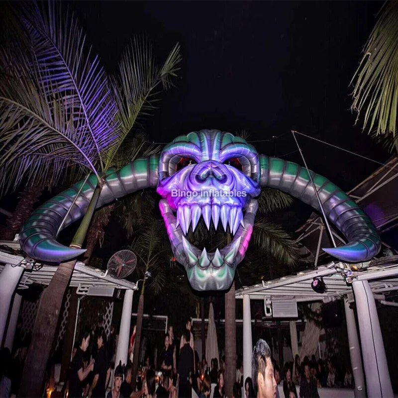 Personalized 4 7 3 Meters Halloween Inflatable Skull Giant For Decoration Toys WeFlatables
