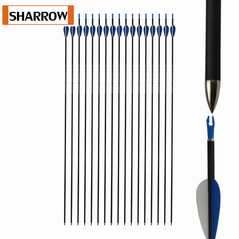 

12Pcs 32Inch Archery Carbon Arrows ID4.2 Spine1200 For Compound Bow Recurve Bow Outdoor Hunting Practice Shooting Accessories