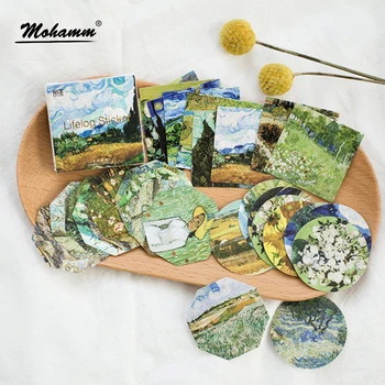 

4 Box/lot Van Gogh Oil Painting Mini Paper Sticker Decoration Diy Ablum Diary Scrapbooking Label Sticker Stationery