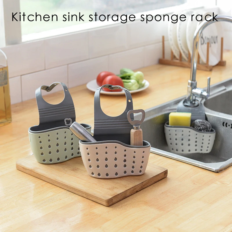

Kitchen Sink Shelf Sponge Drain Rack Cleaning Cloth Storage Holder Soap Storage Organizer Utensils Bathroom Kitchen Accessories