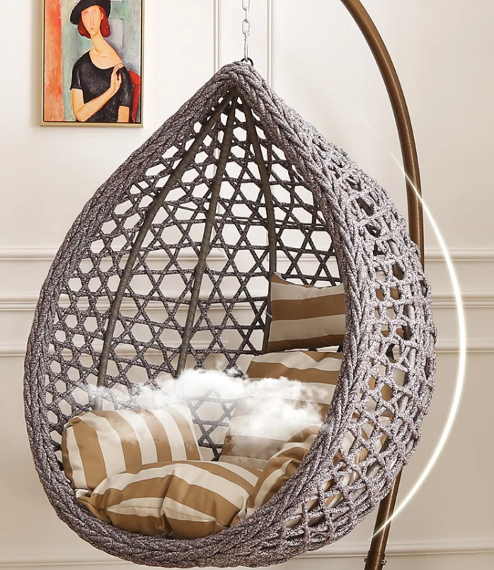 Современный минималистичный балкон Кабинет сетка красный хлопок белье висячая корзина ручной работы металлический каркас висячая корзина