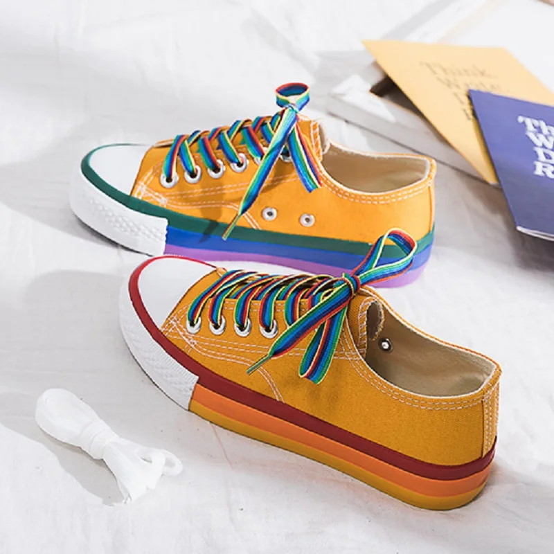 rainbow white sneakers