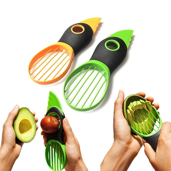 

3 in 1 Avocado Slicer Peeler Cutter Fruit Splitter Pitter Knife Peeler Scoop Separator Stainless Steel Food Tool Kitchen Gadgets