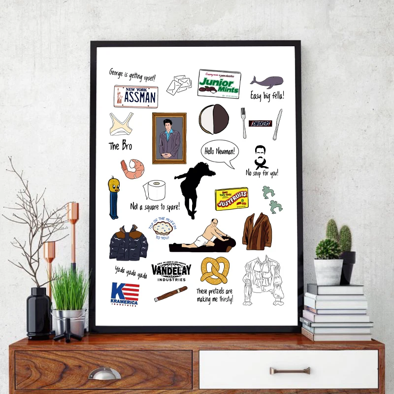 Seinfeld-TV-Show-Poster-Seinfeld-Fan-Gift-Classic-TV-Showe-Canvas-Print-Seinfeld-Painting-Picture-Living (2)