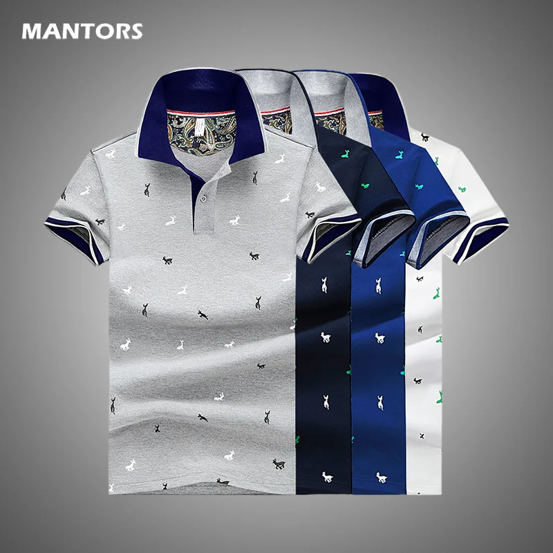 Liquidación Polo con estampado de ciervos para hombre, Camisa ajustada de manga corta, ropa de calle a la moda, camisetas deportivas informales de Golf, verano, 2021 neQKMDENgmO