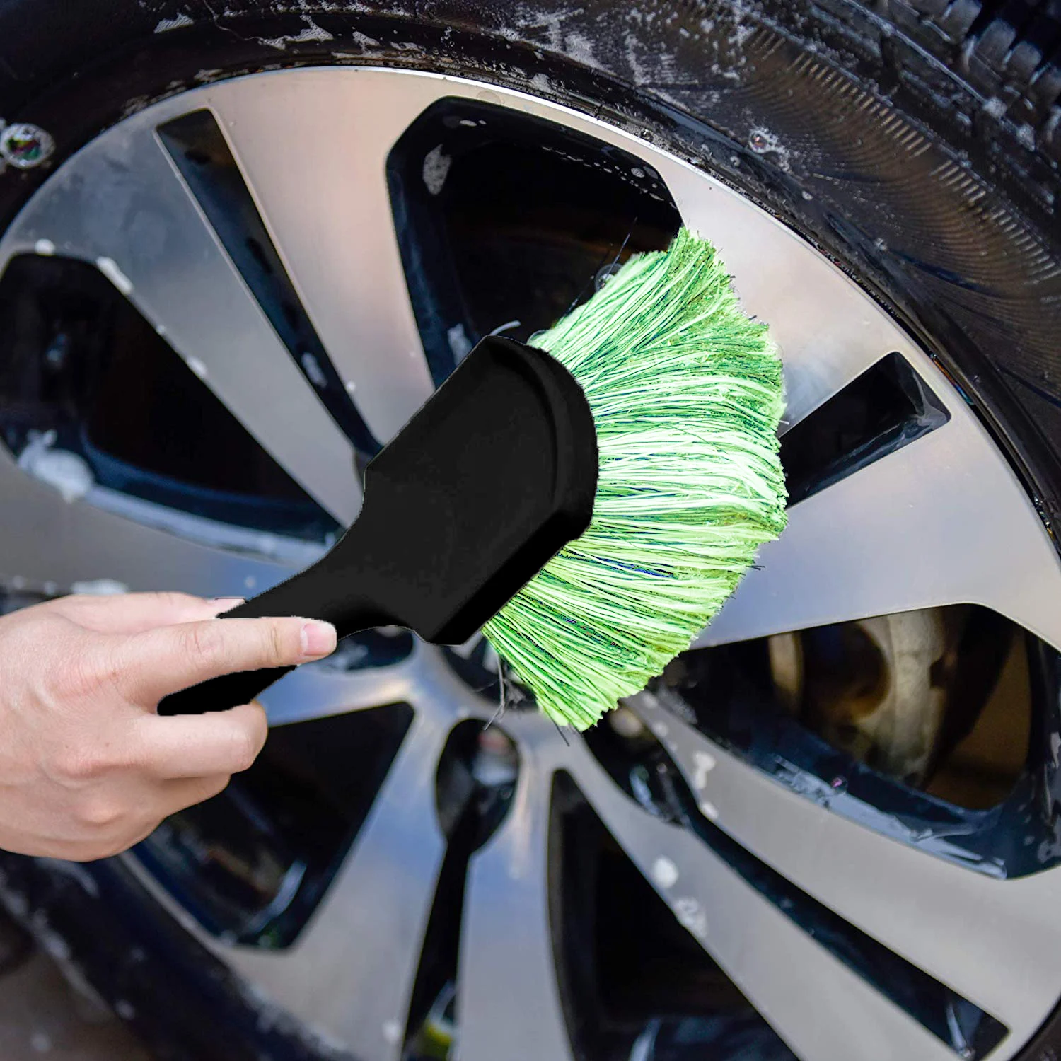 Upholstery Detailing Exterior Short Handle Wheel Tire Body Brush Polish For Auto Car Cleaning Brush Interior Floorliner Carpet