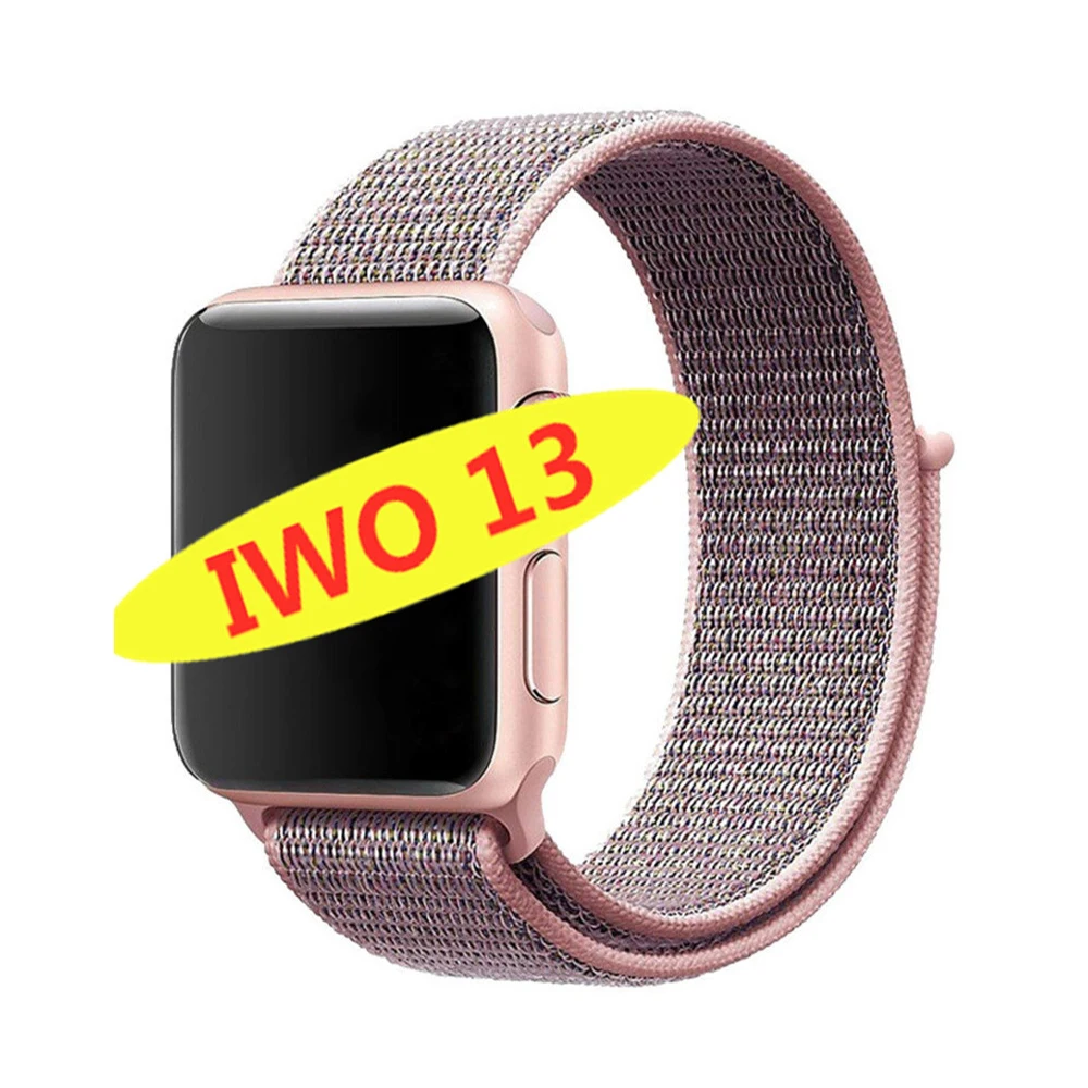 Умные часы IWO 13 1:1 series 5 44 мм PK IWO 10 11 12 для apple iPhone 11 max IOS Android phone smartwatch человек ip68 водонепроницаемый - Цвет: Nylon strap