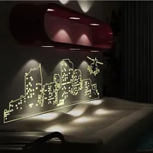 Вид на ночной город дома Гостиная ТВ стены спальни Романтический теплый съемный флуоресцентный ночник настенные наклейки ABQ9607