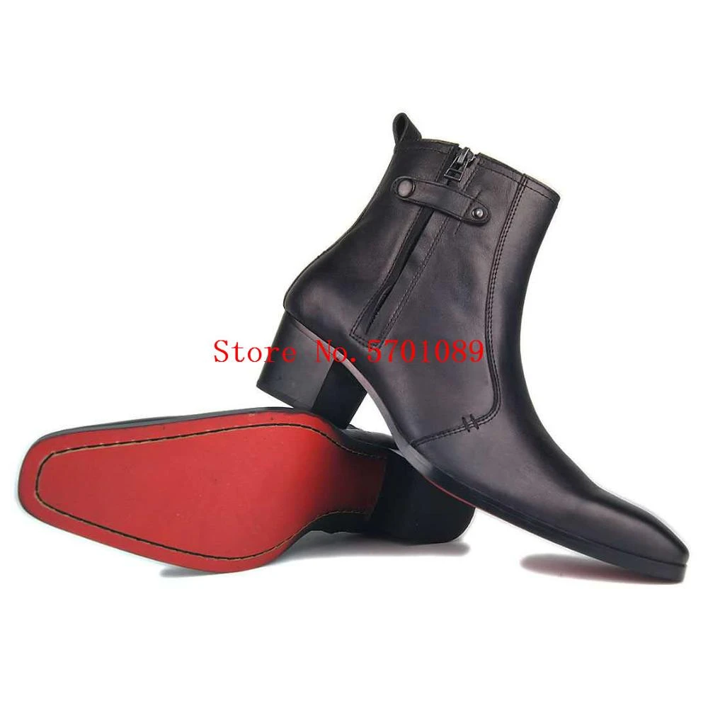 Botas Chelsea de hombre, botines con tacón cubano, cuero occidental, vaquero, zapatos cómodos de punta estrecha|Botas de motocicleta| - AliExpress