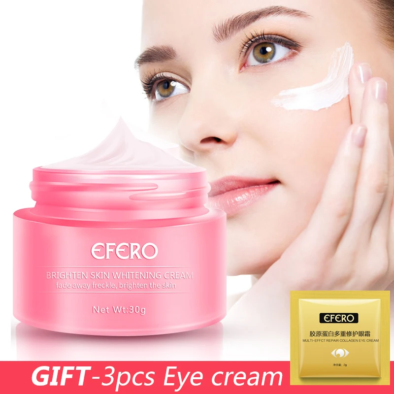 

EFERO Freckle Cream Whitening Freckles Remove Anti Age Spots Dark Spots Melasma Lightening Smooth Face Cream + 3Pcs Eye Cream