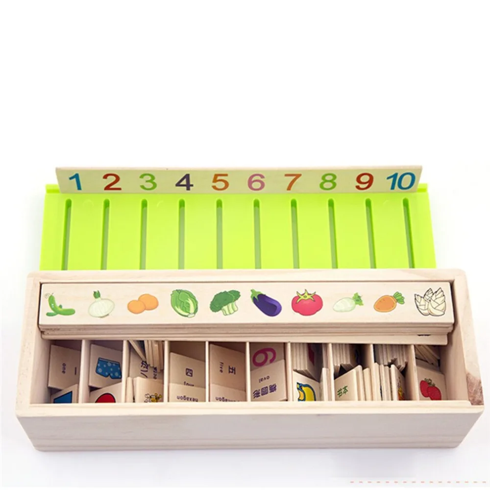 Wooden Knowledge Box Classification Box For Children Intelligence Learning Puzzle Wooden Creature Cartoon 3D Puzzle