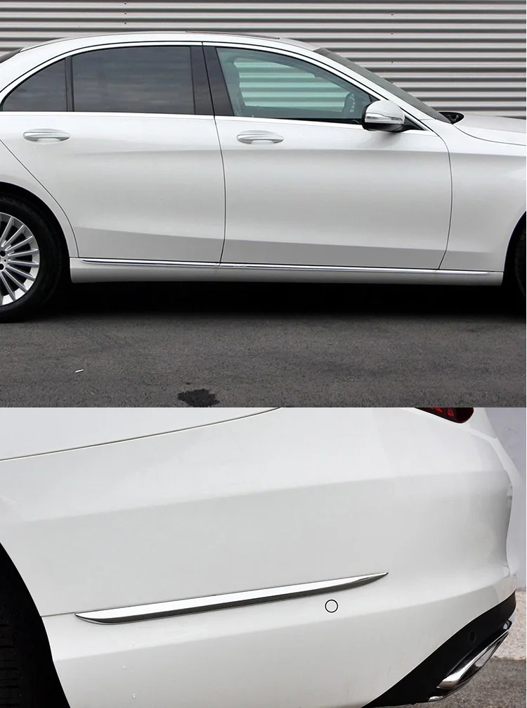 Для Mercedes Benz 15-17 C Класс W205 на передний бампер для автомобильного стайлинга губы Нижний Бампер рамки Чехлы Декоративные наклейки авто аксессуары