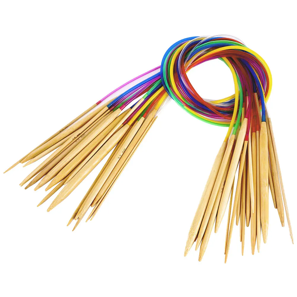 

18PCS/Set Tube Circular Bamboo Knitting Needles Home Sewing Tools Multi-colour