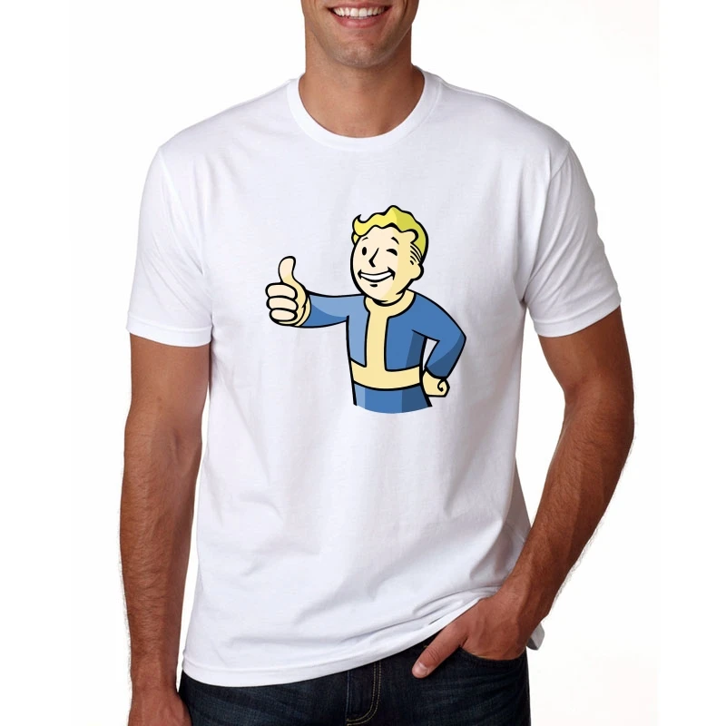 Новые летние белые футболки с волт-бой Fallout 111 Мужская хлопковая футболка