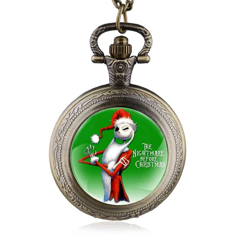 Top-Brand-Quartz-Pocket-Watch-With-Green-Case-Lovely-Cartoon-Pattern-Fob-Chain-Necklace-Best-Christmas