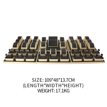 Price New Golden Brushed Jewelry Display Trays Multifunction Bracelet Earring Pendent Wedding Ring Showcase Jewellery Organizer Props