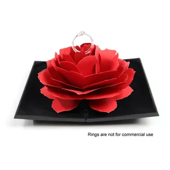 

Delicated Folding Flower Ring Box Rotating Rose Ring Box Birthday Valentine's Day Wedding Ring Jewelry Display Boxes Gifts Hot