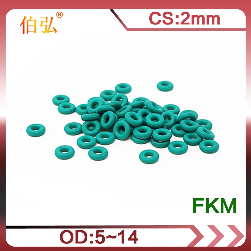 O-Ring Fluorurubber 10 Pz/Lotto Fkm Guarnizione Cs 2Mm Od5/6/7/8/9/10/11/12/13/14Mm O-Ring Guarnizione Anello-.-