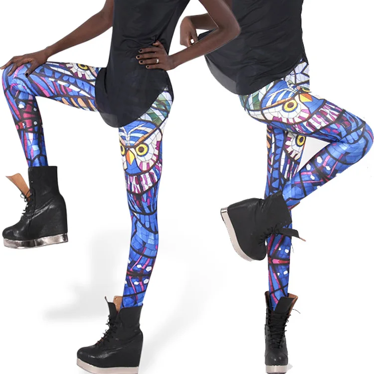 

Models in Europe And America Owl Digital Printing Slim Fit Slimming Skinny Leggings Women's Leggings
