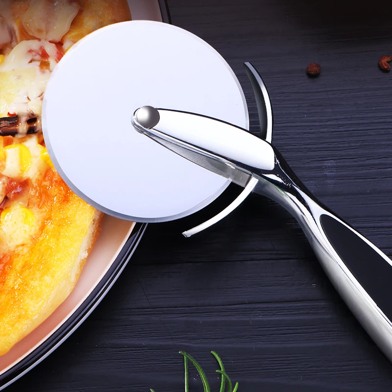 Pizza Cutter Stainless Steel Pizza Knife Cake Bread Pies Round Knife Pastry Pasta Dough