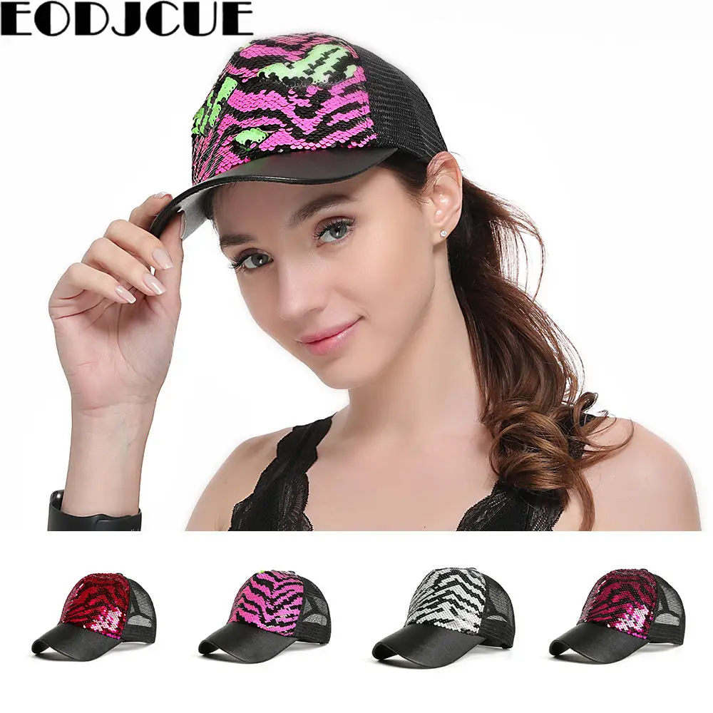 Блестящая бейсбольная кепка, Женская Бейсболка, сетчатая Кепка, летняя женская кепка в стиле хип-хоп, Кепка