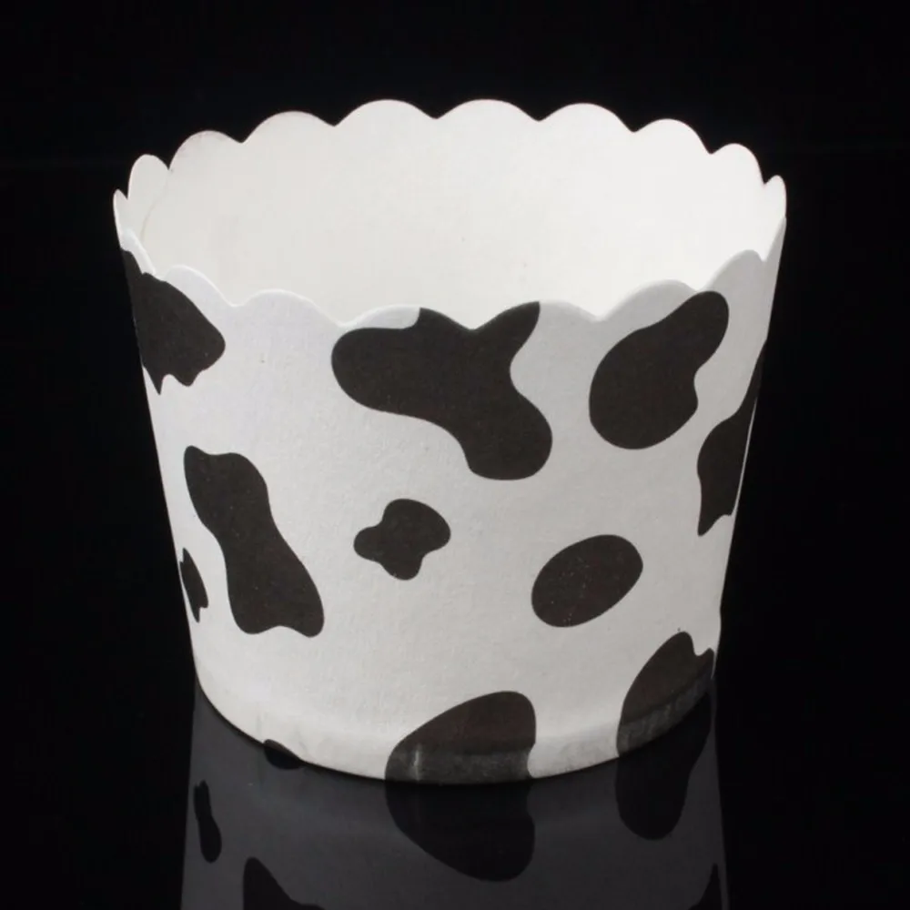 50 PC Bulk white cow aninmal print cupcake liner baking cup paper bakery decoration Wedding Birthday Party |
