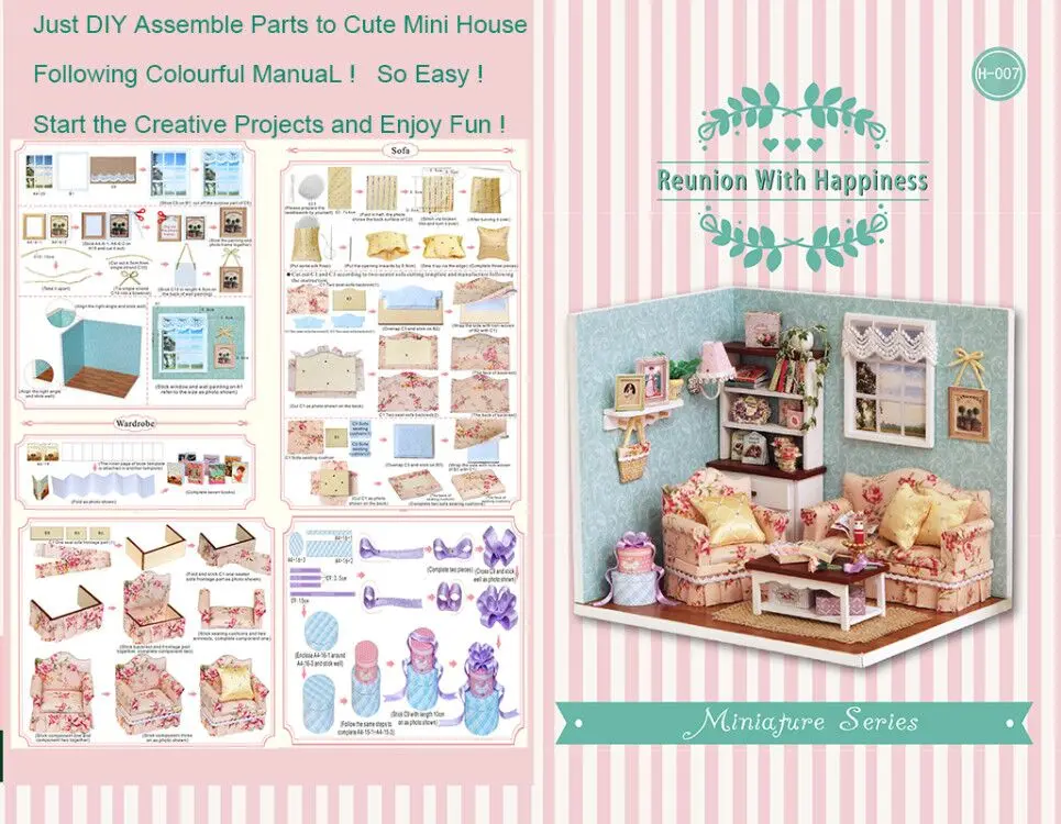 Doll House Miniature Model Building Kits DIY Miniaturas Dollhouse with Furnitures Wooden Toys for Children Gift | Игрушки и хобби
