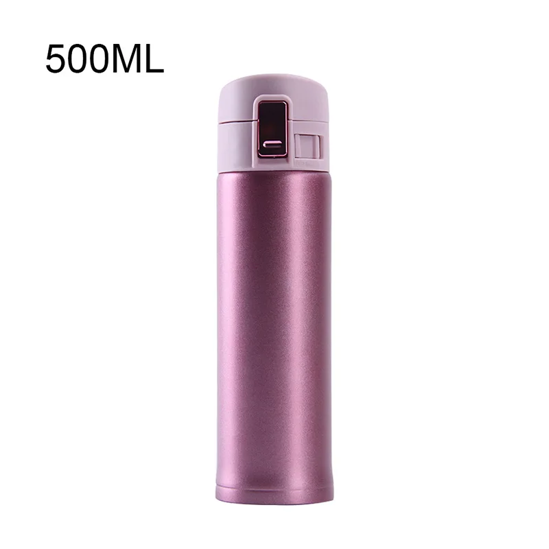HIFUAR 350/500 мл Термос с изоляцией кружка с двойными стенками Вакуумная чашка из нержавеющей стали Термос бутылка термос кружки для чая кофе - Цвет: 500ML pink