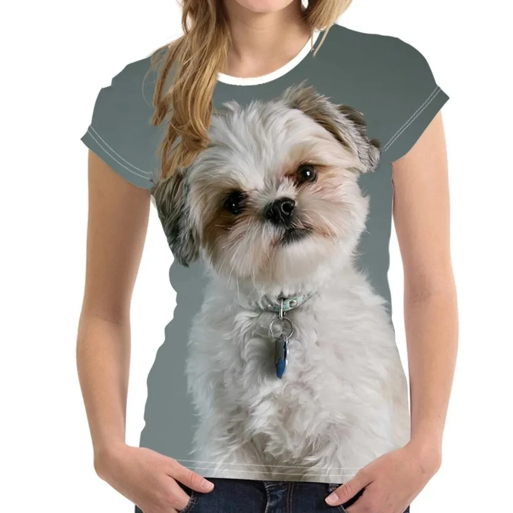 Fashion Lovely Dog 3D Print Women Ladies Girls T-Shirt Animal Harajuku Round Neck Short Sleeve Unisex Summer Tops & Tees XXS-6XL graphic tees