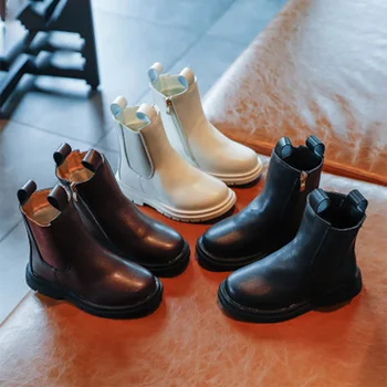 

Winter PU Leather Children Chelsea Boots Casual Autumn School Boy Shoes Fashion Snow Boots 2020 NEW Kids Girls Martin Boots