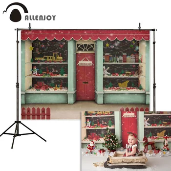 

Allenjoy christmas shop backdrops for photography Toy gift baby party new year background photobooth photocall photophone