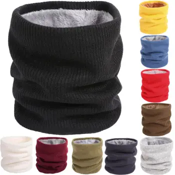 

Soft Men Women Scarf Winter Warm Cotton Scarves Plush Neck Ring Knitted Collar Bandanas New