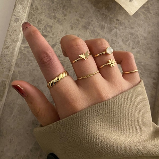 Fashion Butterfly Rings For Women Men Gold Silver Color Lover Couple Butterfly Ring Set Opening Engagement Wedding Jewelry