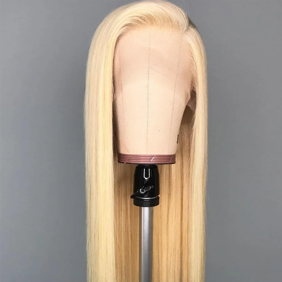 613 медовый блондин парик из человеческих волос полностью кружевные парики предварительно выщипанные 8-2" средний коэффициент Pinshair не Реми 150% перуанские прямые волосы парики