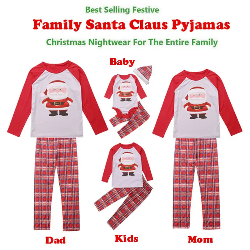 Одинаковые рождественские пижамы для всей семьи; комплекты пижам; детская Рождественская одежда для сна для взрослых; одежда для сна; семейный повседневный комплект одежды с Санта-Клаусом