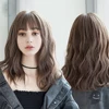 SHANGKE Synthetic Wigs For Women Daily Cosplay Long Water Wave  Lolita Wig With Bangs Cold Brown Heat Resistant Hair Bob Wig ► Photo 1/6