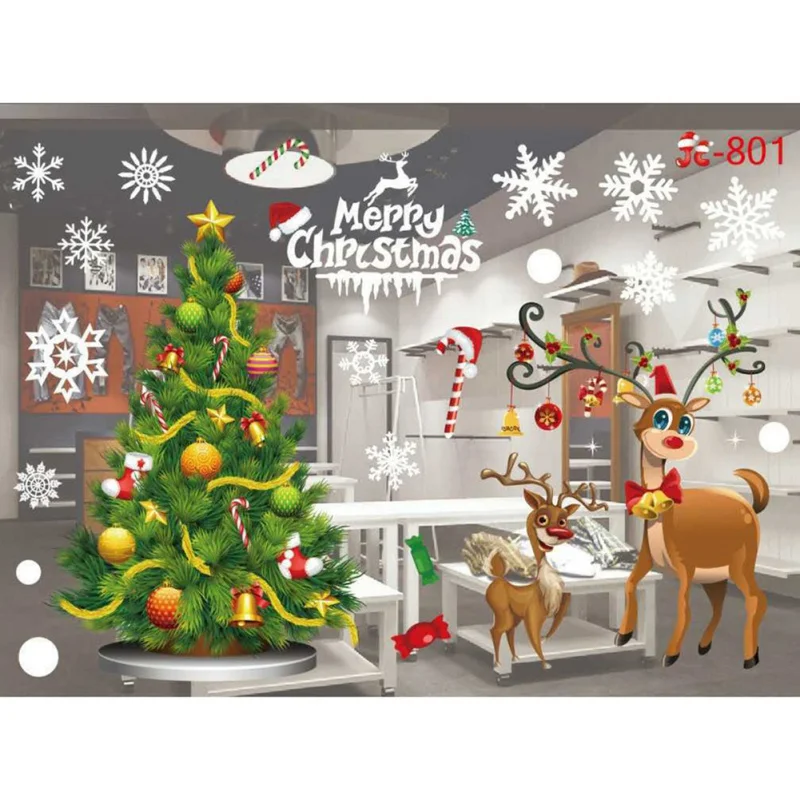 

Supply New Christmas Decoration Glass Film Membran Color Glass Window Background Wall Paper Creative Removable Window Decor x