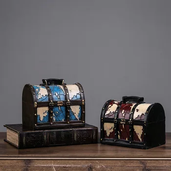 

Retro nostalgic treasure box piggy bank creative coffee shop clothing store display props wine cabinet decorative ornaments