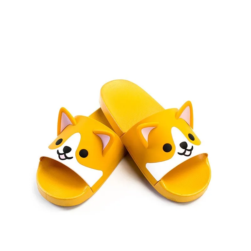 

Summer Corgi Dog Cat Tiger Ear Indoor Slippers Cartoon Animals toy Flip Flops Anti-slip Men&Women Home Shoes Beach Sandals New