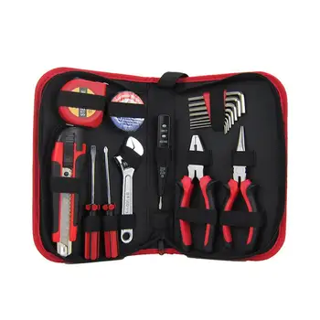 

18pc Tool Set Tape pliers inner hexagon wrench screwdriver eletctric pen knife Home Repair Hand Tool Kit with oxford storage bag