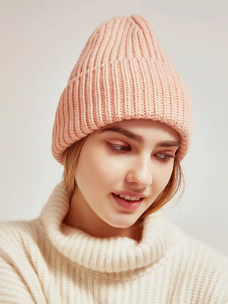 

Smile Face Square Knitted Hat Ladies 100% Wool Thread Hat for Men and Women Warm and Thicker In Autumn and Winter