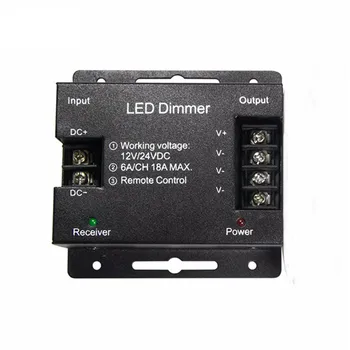 

CLAITE DC12 24V 6A 3 Channles LED Dimmer Controller Full For-touch RF Remote Control For Single Color LED Strip Light Tape