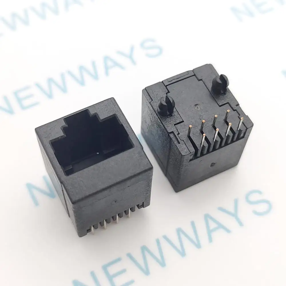 

100PCS/Lot all plastic no lamp network interface RJ45 socket female 8P8C cable socket