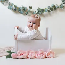 Реквизит для фотосъемки новорожденных, реквизит для детской кроватки, сто дней, Маленькая деревянная кровать для фотосъемки новорожденных