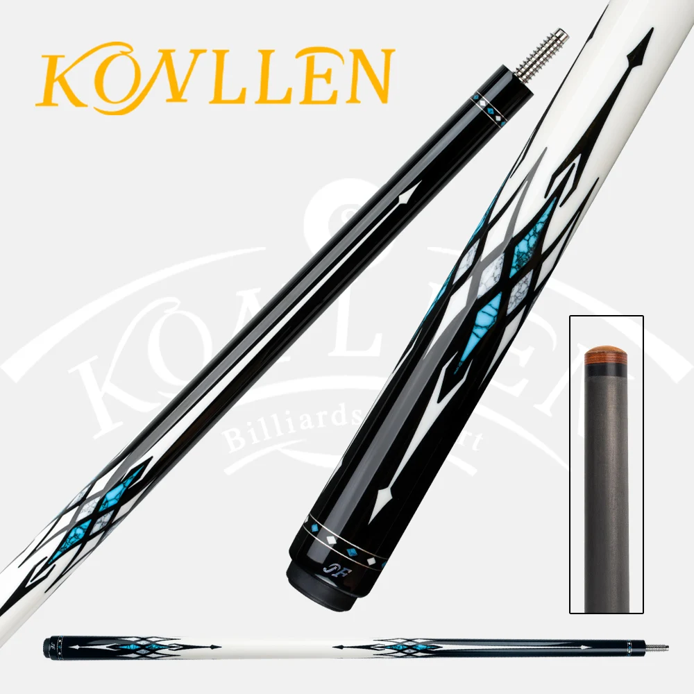 

KONLLEN J-flowers Billiard Carbon Fiber Pool Cue Stick 11Teeth Titanium Alloy Joint Real Inlay Carbon Energy Technology Cue Kit